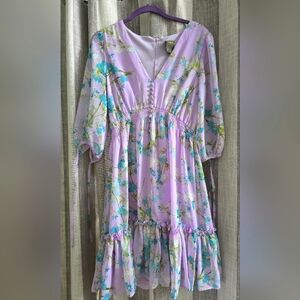 Lilac Chiffon floral mini dress